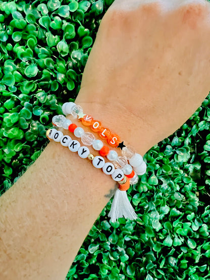 Go Vols | University of Tennessee Bracelet Set of 3 | Vols Bracelet Stack