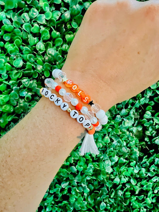 Go Vols | University of Tennessee Bracelet Set of 3 | Vols Bracelet Stack - The Velvet Strand