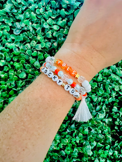 Go Vols | University of Tennessee Bracelet Set of 3 | Vols Bracelet Stack