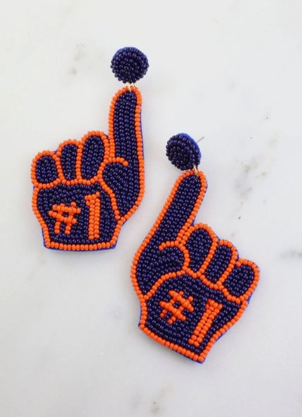 Auburn Foam Finger Earrings - The Velvet Strand