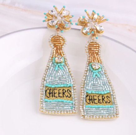 Cheers Bottle Earrings - The Velvet Strand