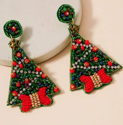 Christmas Tree Earrings - The Velvet Strand