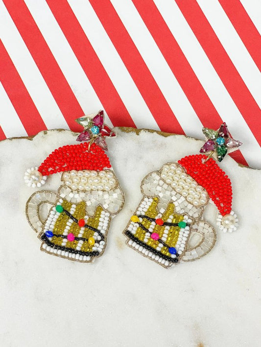 Christmas Beer Earrings - The Velvet Strand