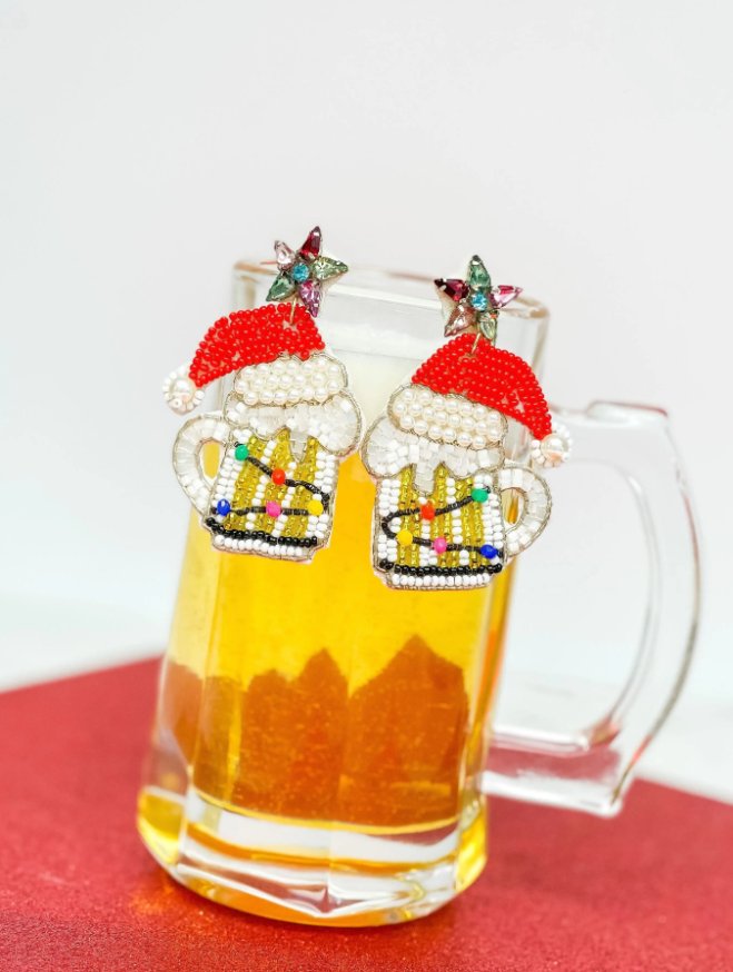 Christmas Beer Earrings - The Velvet Strand