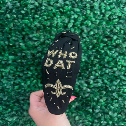 New Orleans Beaded Headband Saints Gameday Headband