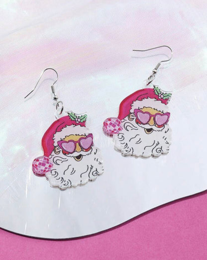 Disco Santa Earrings