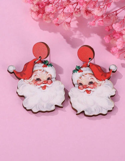 Classic Vintage Santa Earrings