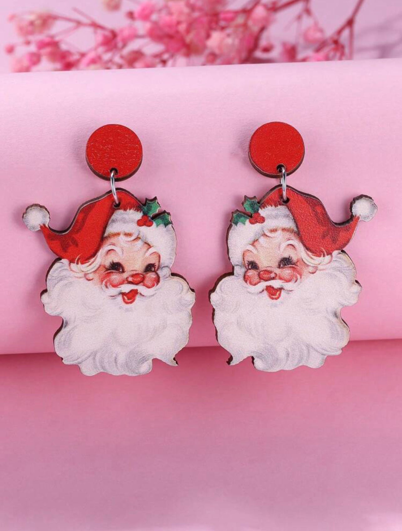 Classic Vintage Santa Earrings