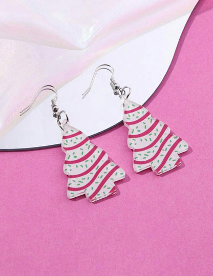 Little Debbie Christmas Tree Earrings