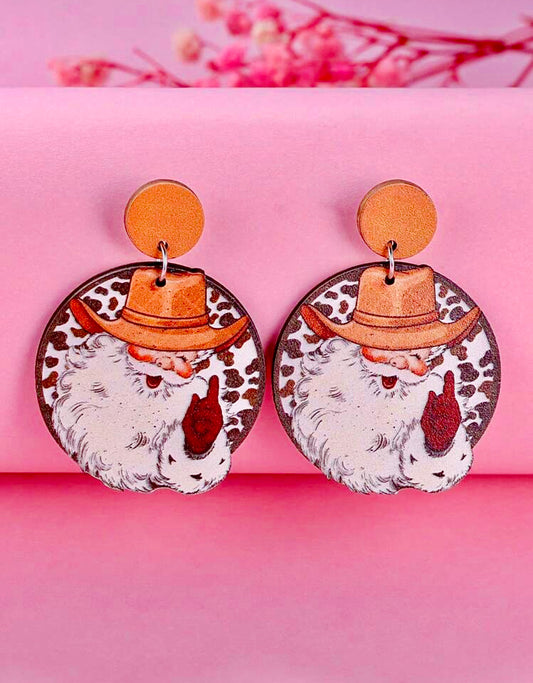 Cowboy Santa Earrings