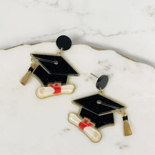 Graduation Hat Earrings - The Velvet Strand