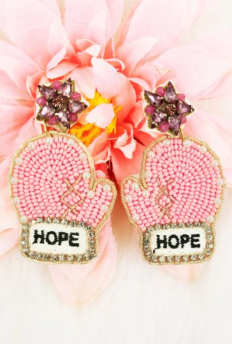 Breast Cancer Pink Hope Earrings - The Velvet Strand