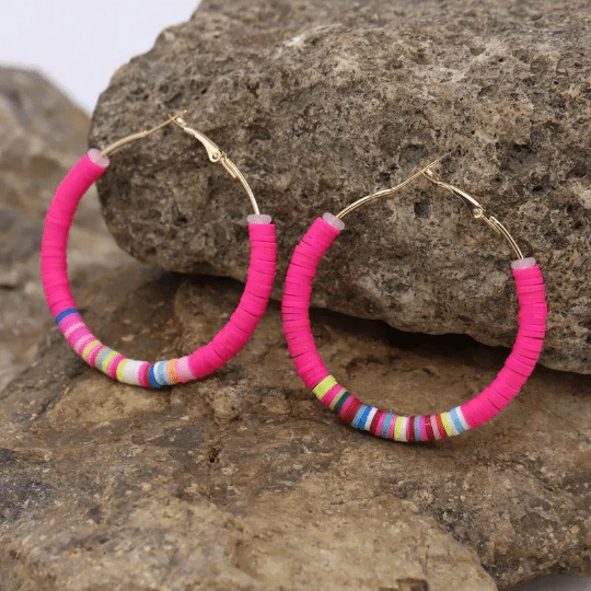 Heishi Hoop Earrings - The Velvet Strand