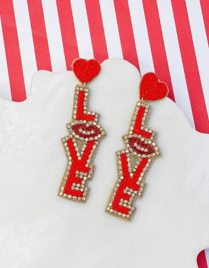 Glitzy Love Beaded Earrings - The Velvet Strand