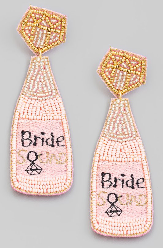 Bride Squad Earrings - Pink - The Velvet Strand