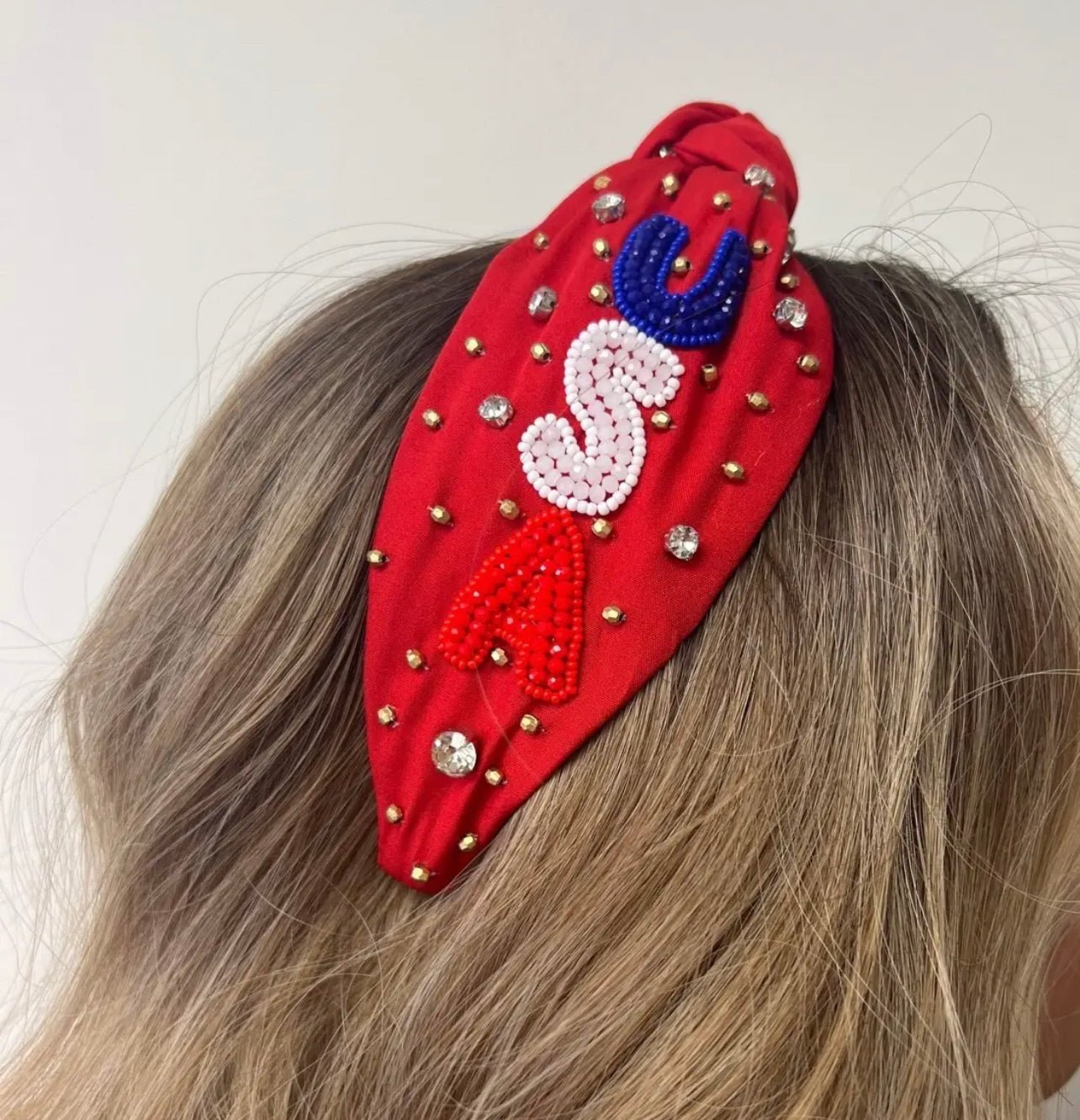 Beaded USA 4th of July Headband - The Velvet Strand