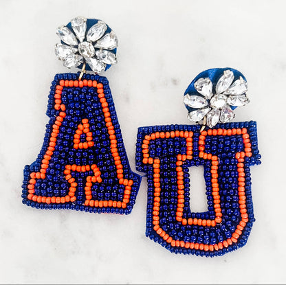 Auburn Earrings, Georgia Bulldog Earrings, Tennessee Vols Earrings, Football Earrings, Sports Accessories, Sports Earrings - The Velvet Strand