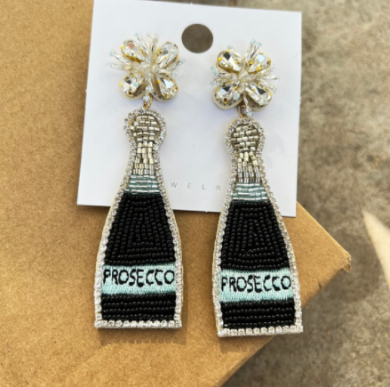 Prosecco Bottle Earrings - The Velvet Strand