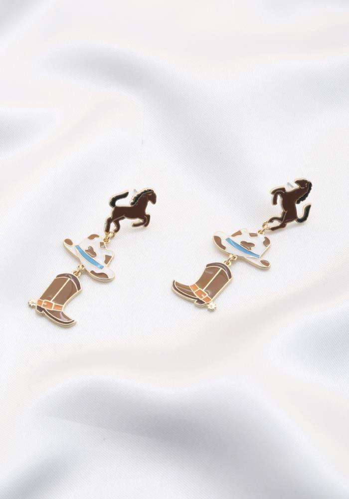 Cowboy Boot Horse Earrings - The Velvet Strand