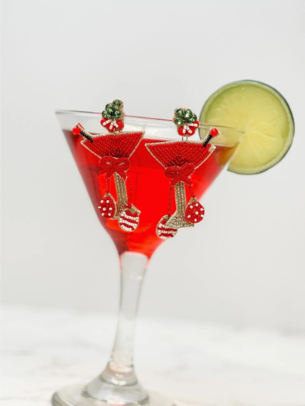 Christmas Martini Earrings - The Velvet Strand