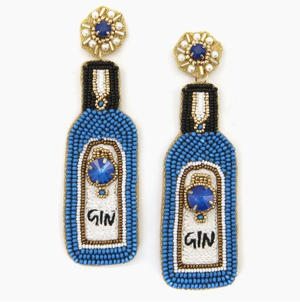 Gin Earrings | Party Earrings - The Velvet Strand