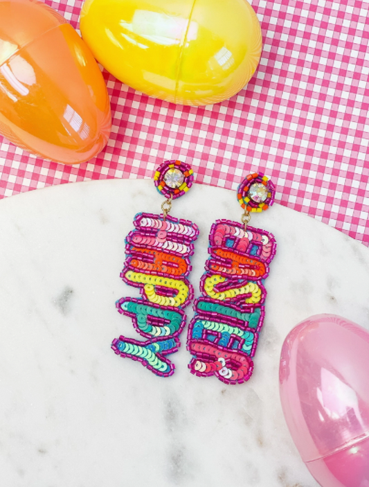 Happy Easter Beaded Earrings - The Velvet Strand