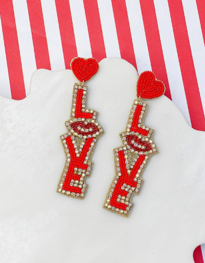 Glitzy Love Beaded Earrings - The Velvet Strand