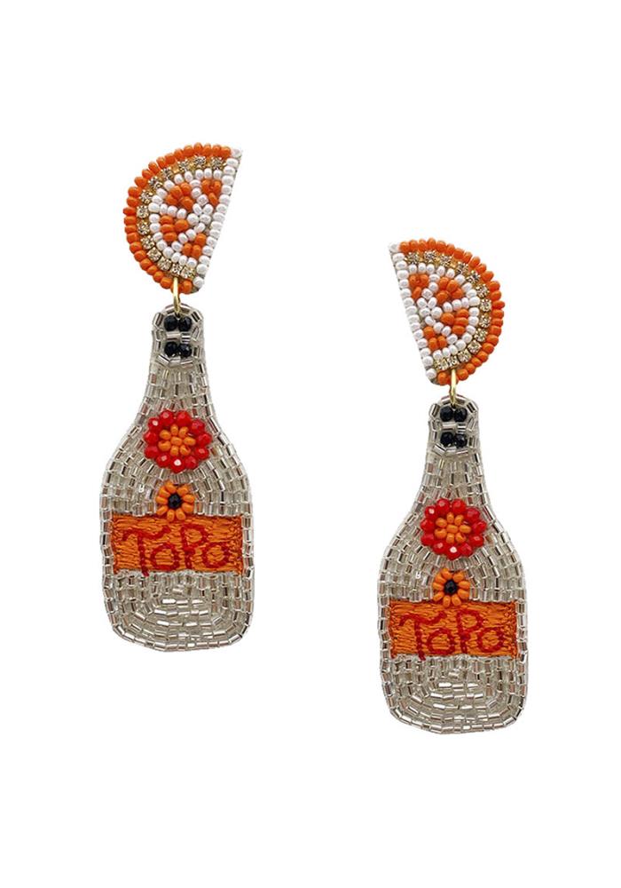 Orange Topo Chico Earrings - The Velvet Strand