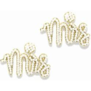 Mrs Beaded Earrings - White - The Velvet Strand