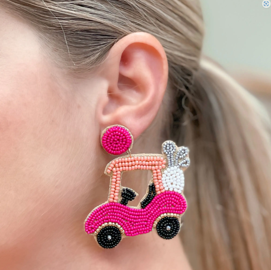 Golf Cart Earrings - The Velvet Strand