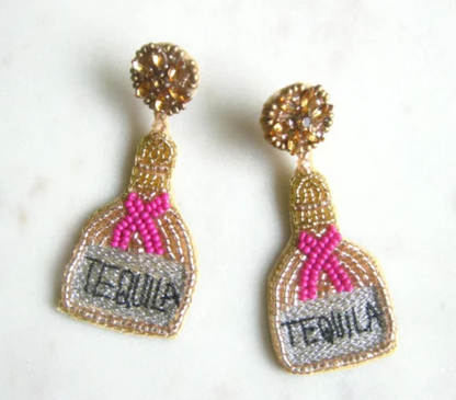 Pink Tequila Earrings - The Velvet Strand