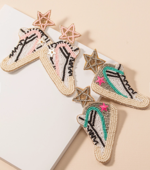 Sneaker Earrings - Pink - The Velvet Strand