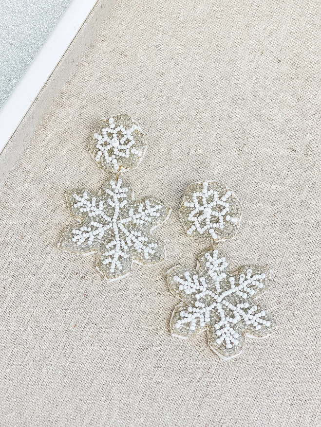 Silver Snowflake Earrings - The Velvet Strand