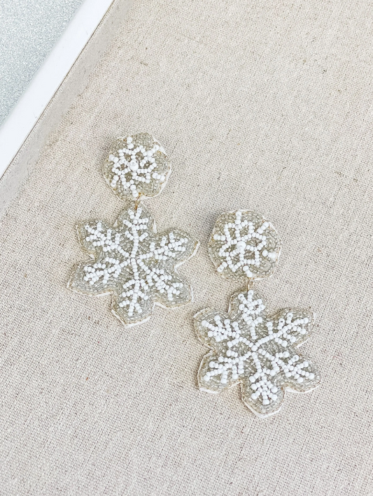 Silver Snowflake Earrings - The Velvet Strand