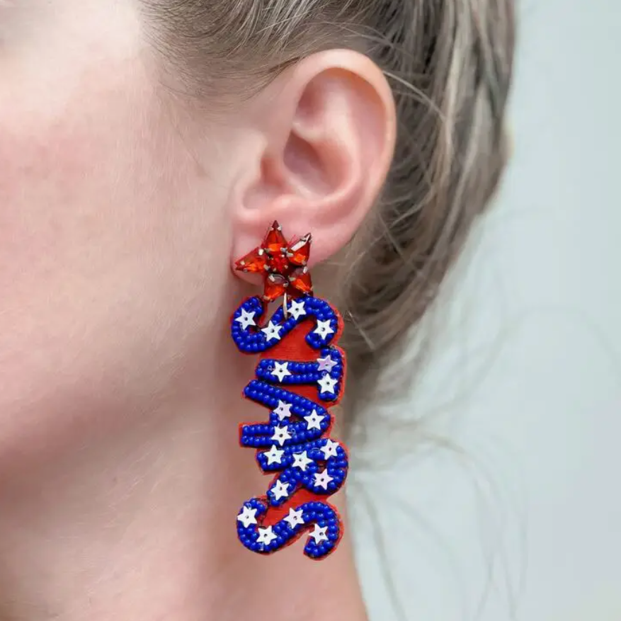 4th of July Stars and Stripes Earrings - The Velvet Strand