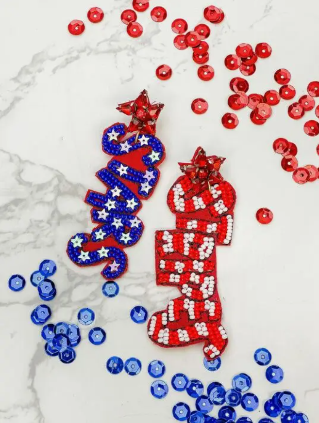 4th of July Stars and Stripes Earrings - The Velvet Strand