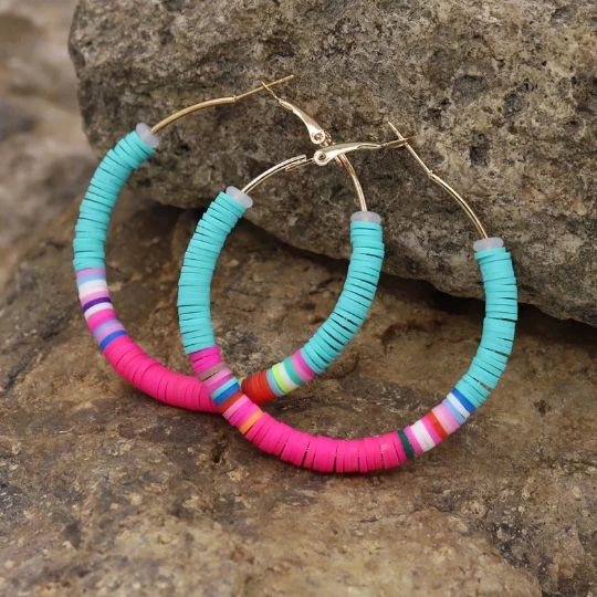 Heishi Hoop Earrings - The Velvet Strand