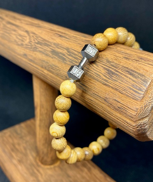 Wooden Barbell Bracelet | Unisex - The Velvet Strand