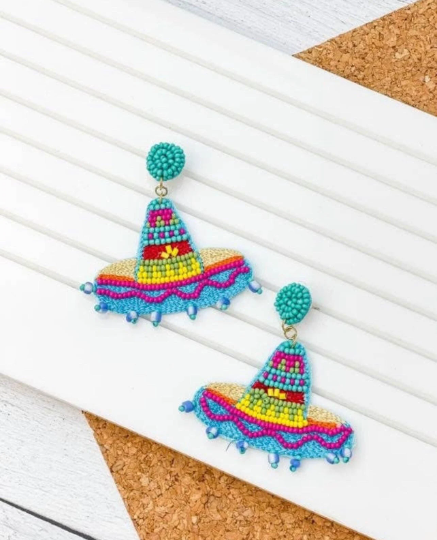 Sombrero Beaded Statement Earrings - The Velvet Strand