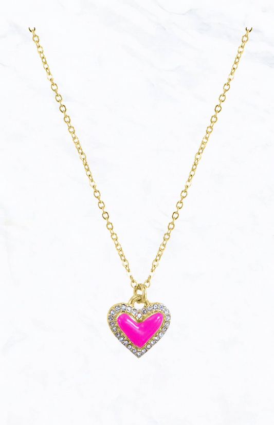 Valentine’s Day Rhinestone Heart Necklace - The Velvet Strand